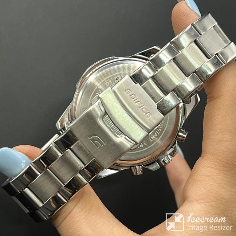 ساعت مردانه کاسیو ادیفایس سه موتوره صفحه مشکی جهان نما با بند استیل نقره ایCASIO — تصویر ۷