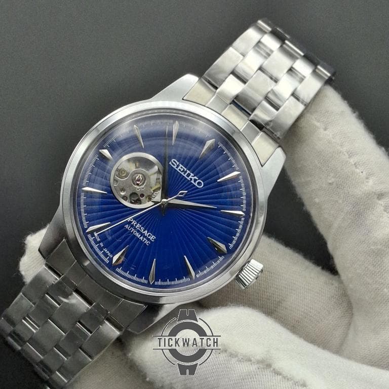 ساعت مچی مردانه سیکو Seiko Presage open Herat اتوماتیک 21سنگ قلب باز با صفحه سرمه ای — تصویر ۳