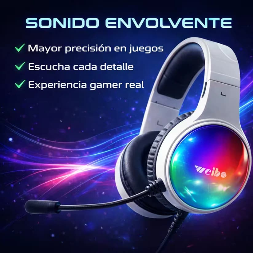 هدست گیمینگ G60 | هدفون گیمینگ سیمی با میکروفون و نور RGB — تصویر ۲