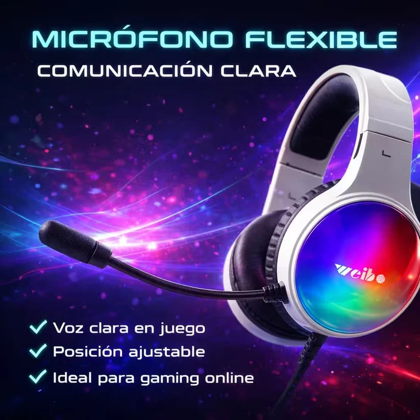 هدست گیمینگ G60 | هدفون گیمینگ سیمی با میکروفون و نور RGB — تصویر ۳