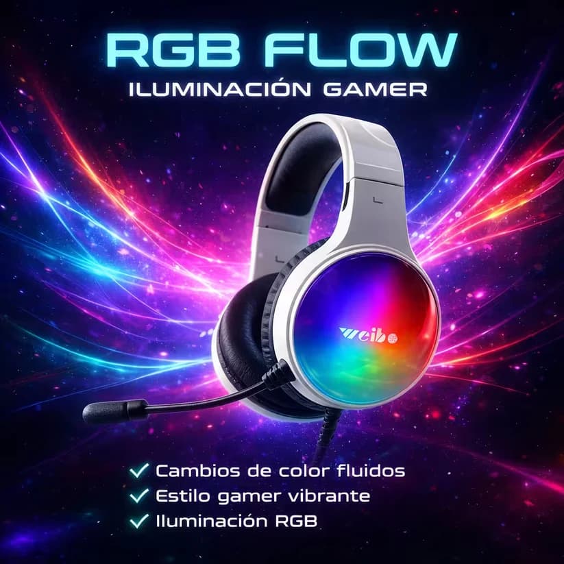 هدست گیمینگ G60 | هدفون گیمینگ سیمی با میکروفون و نور RGB — تصویر ۴