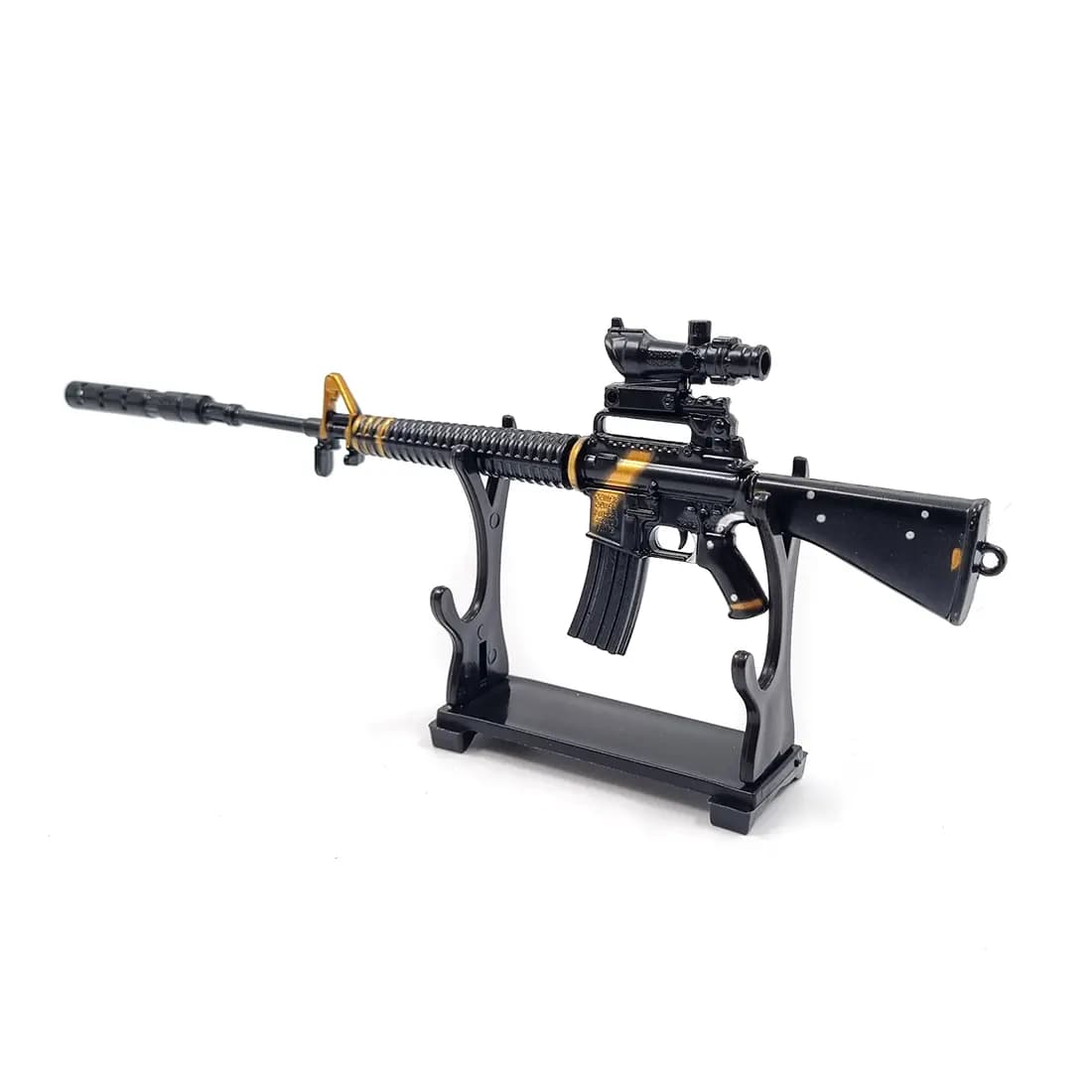 ماکت اسلحه M16 سایز بزرگ مدل مشکی طلایی — تصویر ۶