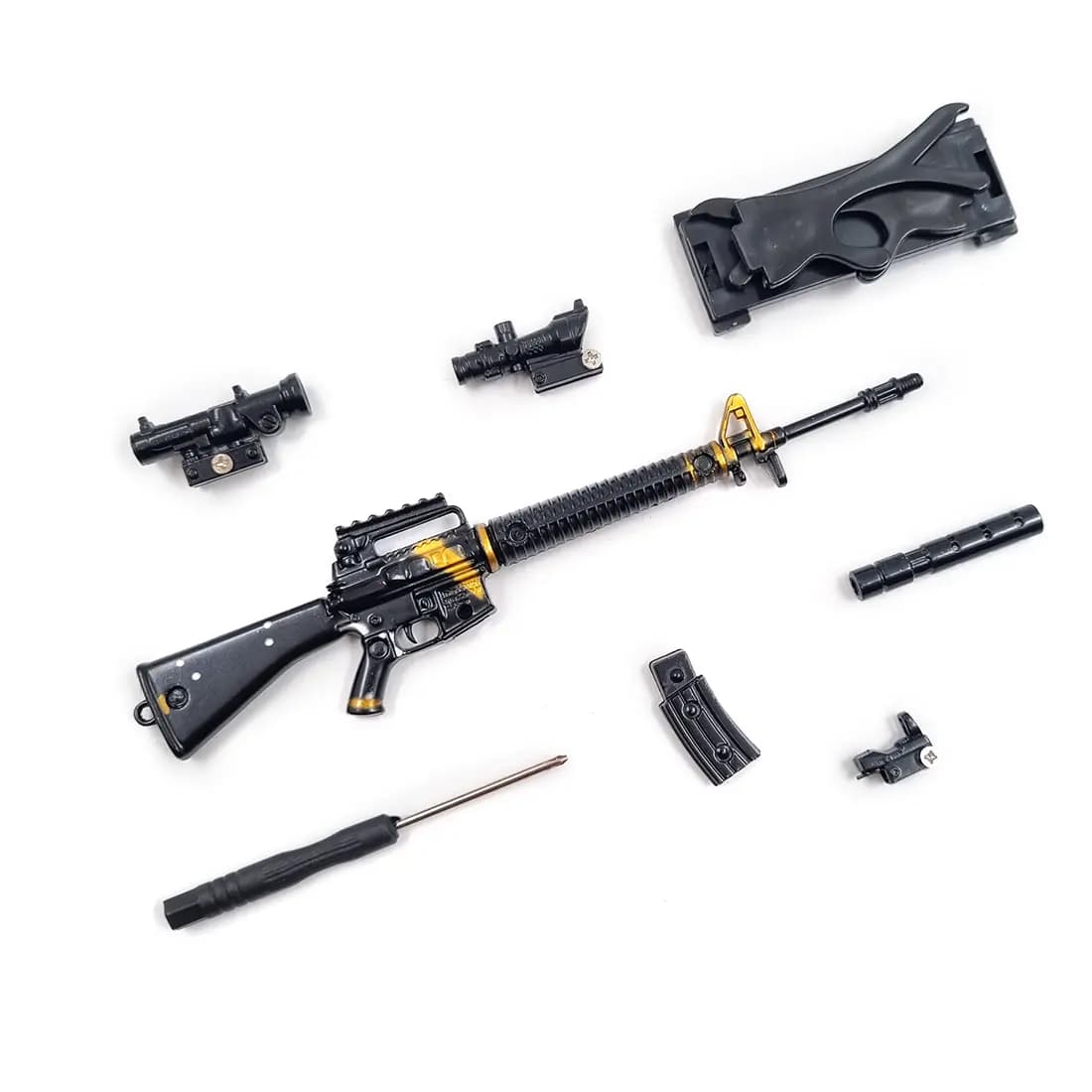 ماکت اسلحه M16 سایز بزرگ مدل مشکی طلایی — تصویر ۴