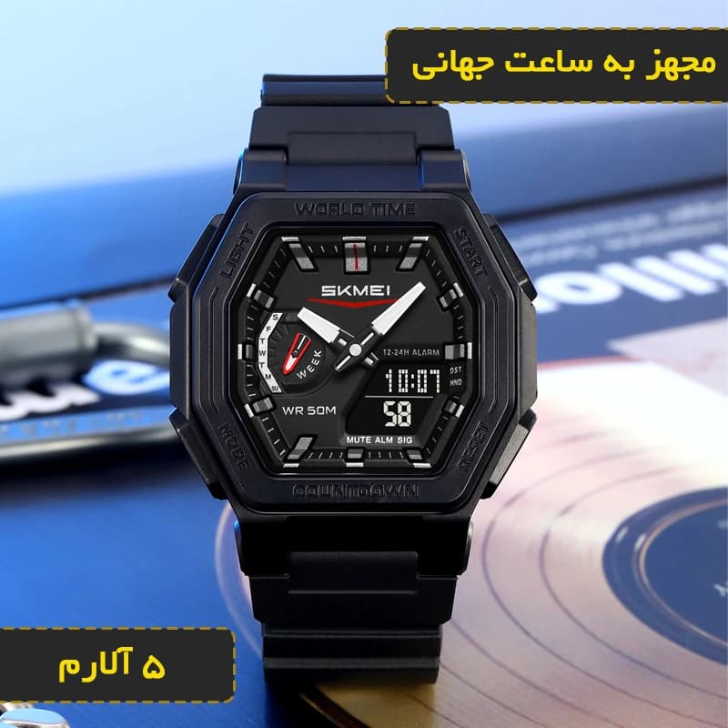ساعت مچی مردانه اسکمی 2438 اورجینال مشکی دیجیتالی — تصویر ۶