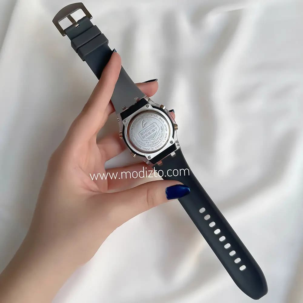 ساعت مچی کاسیو جی شاک پمپی مدل GA-2100 بند طوسی — تصویر ۷