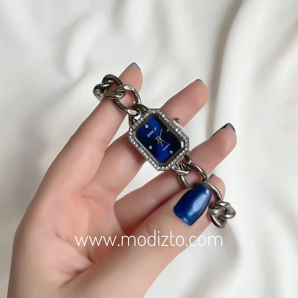 ساعت مچی زنانه بند کارتیر زنجیری استیل — تصویر ۳