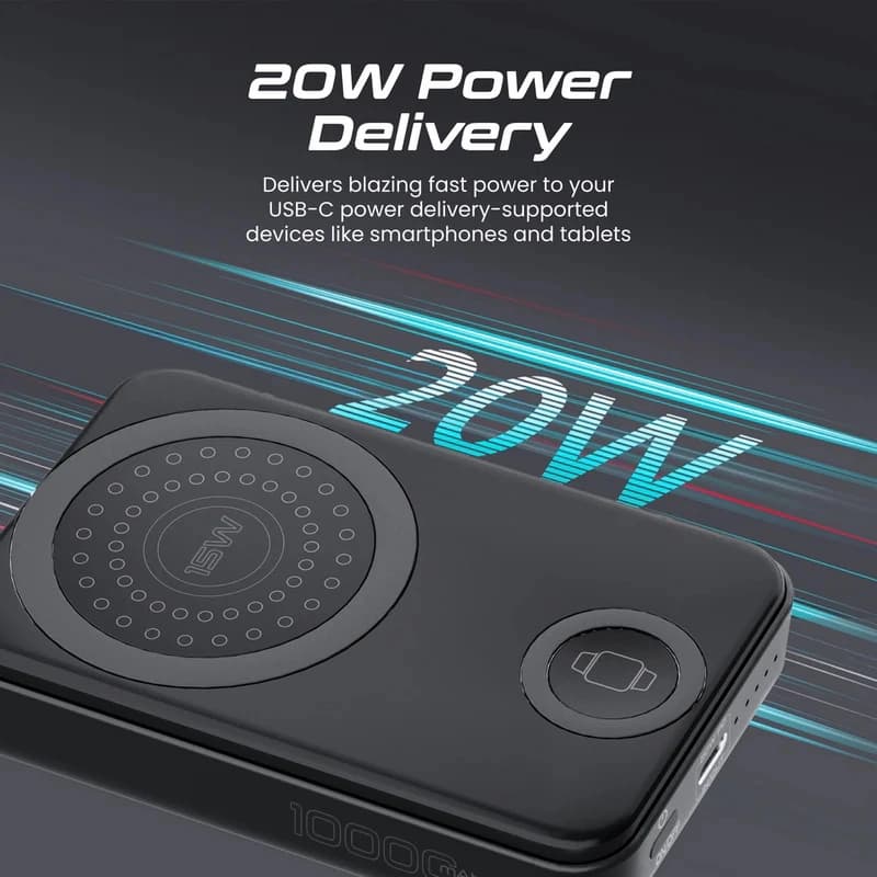 پاوربانک بیسیم 3 در 1 پرومیت مدل POWERMAG-TRIO.BLACK به ظرفیت 10000 میلیآمپر ساعت — تصویر ۵
