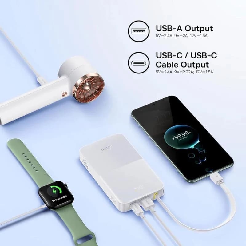 پاوربانک بیسیم 22.5 وات بیسوس مدل EnerFill FC51 Bipow2 Pro ظرفیت 10000 میلیآمپرساعت — تصویر ۱۱