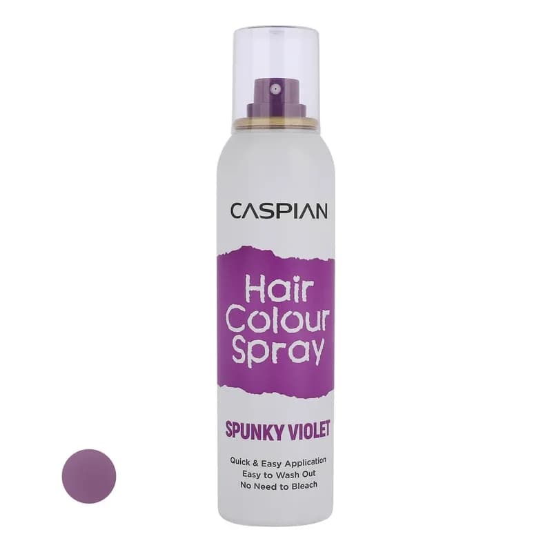 اسپری رنگ مو موقت کاسپین (Caspian) مدل Spunky Violet بنفش– حجم ۱۵۰ میلیلیتر