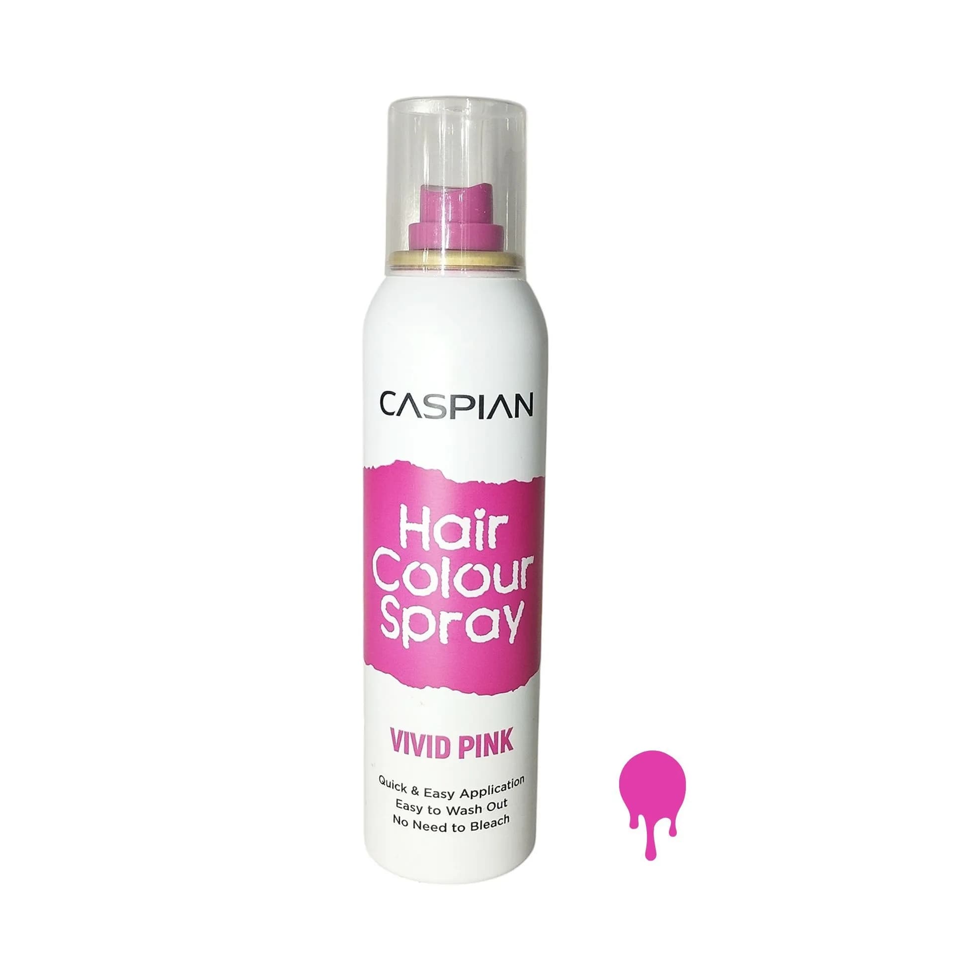 اسپری رنگ موی موقت کاسپین (Caspian) مدل Vivid Pink صورتی– حجم ۱۵۰ میلیلیتر