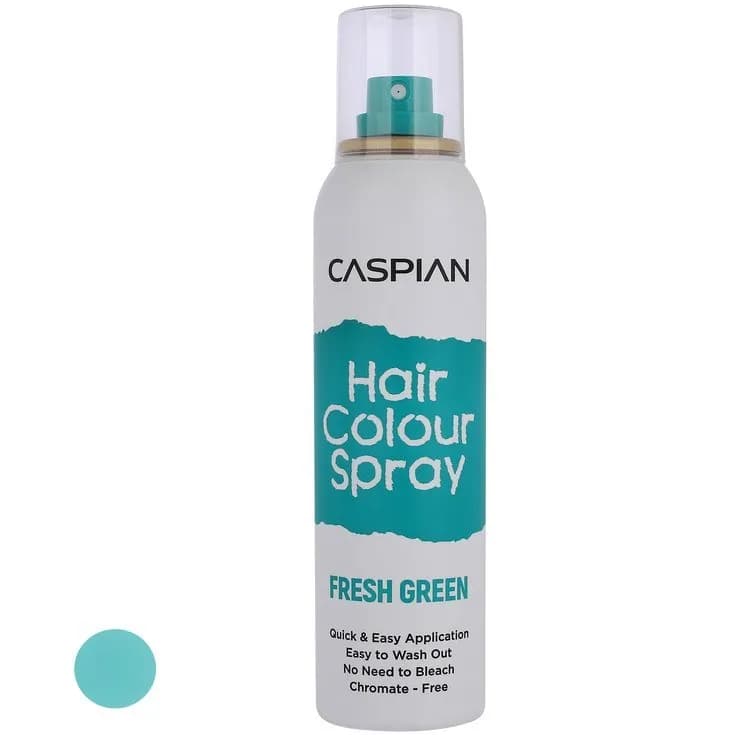 اسپری رنگ مو موقت کاسپین (Caspian) مدل Fresh Green سبز – حجم ۱۵۰ میلیلیتر