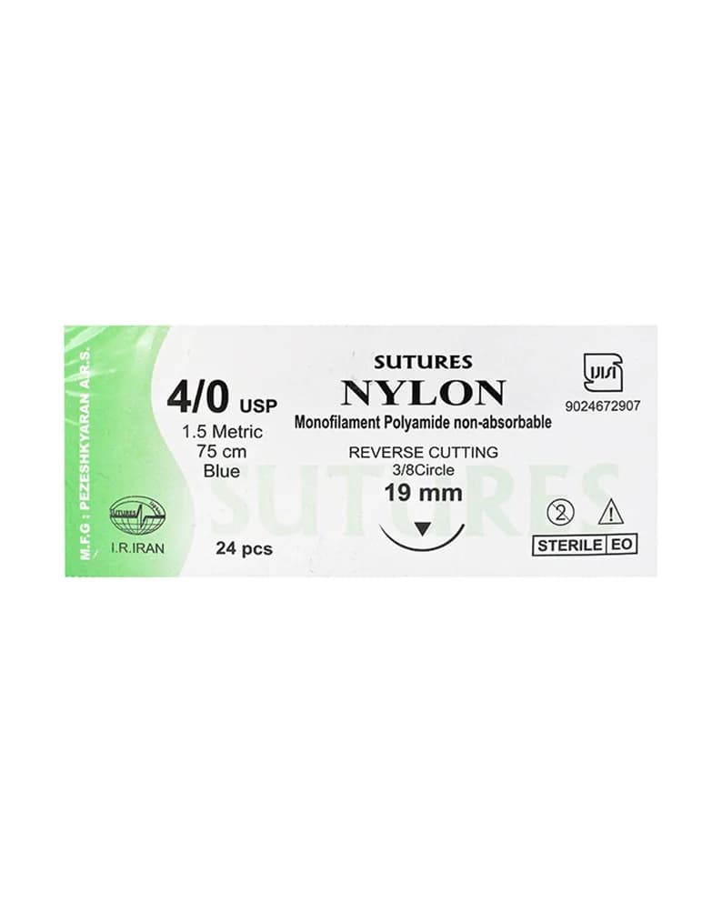 نخ بخیه نایلونی 4/0 – 19mm سوچرز – Sutures