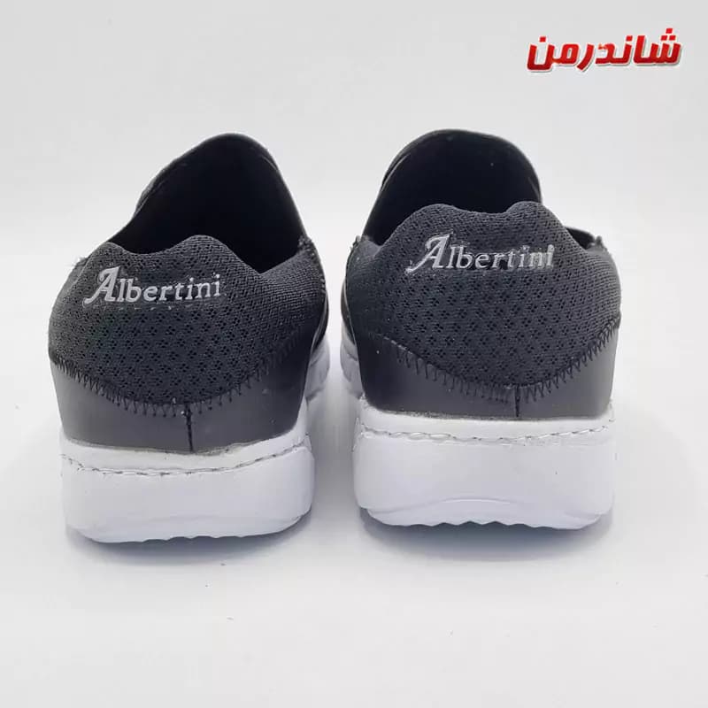 کفش مردانه راحتی اسپرت بدون بند ایتالیا مشکی سفیدnahrain — تصویر ۴