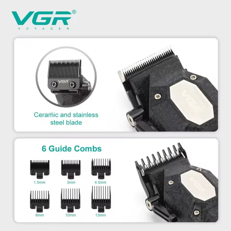 ماشین اصلاح VGR V-600 | حجم زن حرفهای مناسب فید و سایهزنی اورجینال با ضمانت اصالت — تصویر ۲