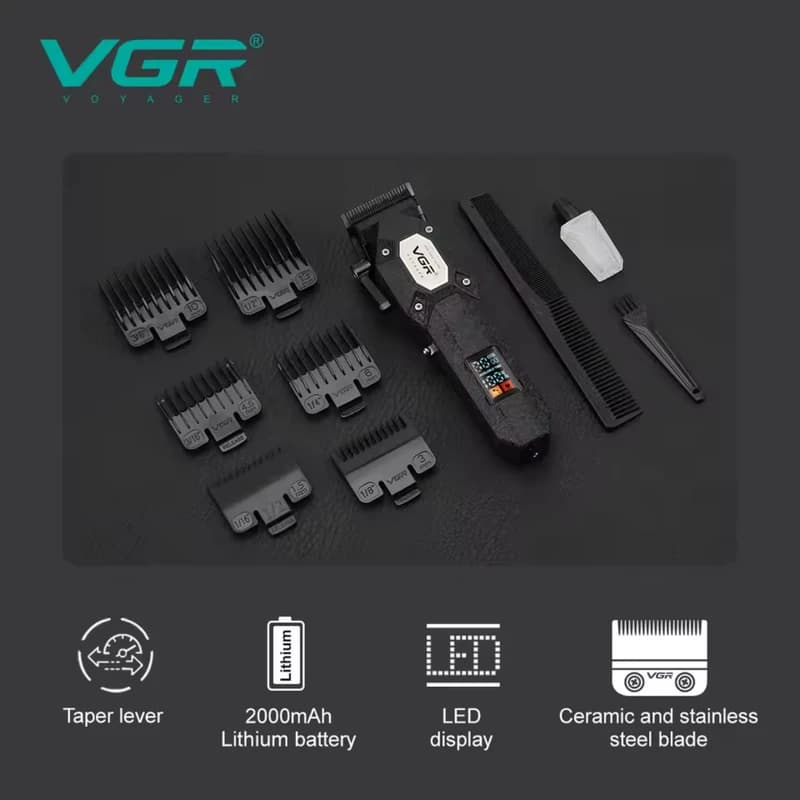 ماشین اصلاح VGR V-600 | حجم زن حرفهای مناسب فید و سایهزنی اورجینال با ضمانت اصالت — تصویر ۳