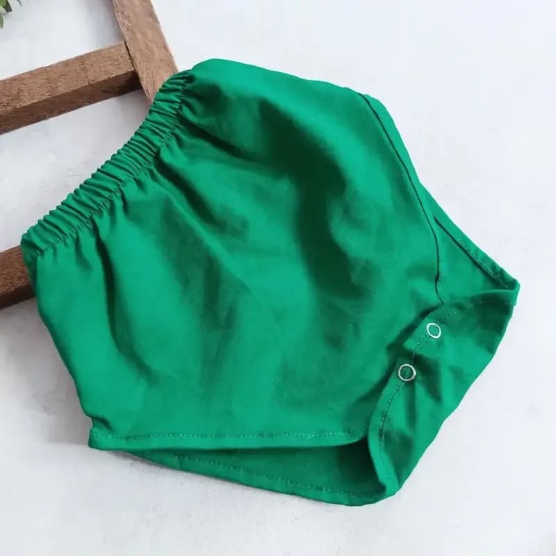 سارافون شورت مجلسی نوزادی دخترانه عیدانه خرگوشی کتان نخ چهار رنگ سایز 35 و 40 — تصویر ۶