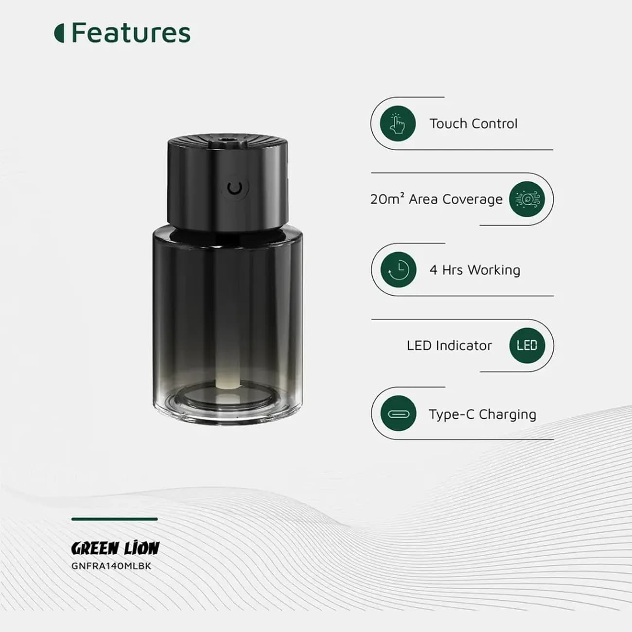 خوشبو کننده و بخور ساز گرین لاین مدل Green Lion Fragrance GL-HU9 — تصویر ۴
