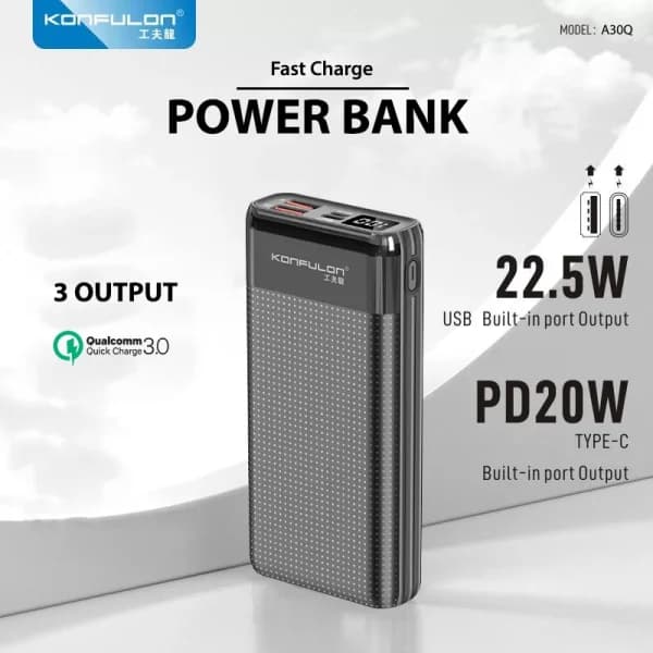 پاوربانک کانفلون 20000 میلی آمپر مدل Konfulon A30Q — تصویر ۶