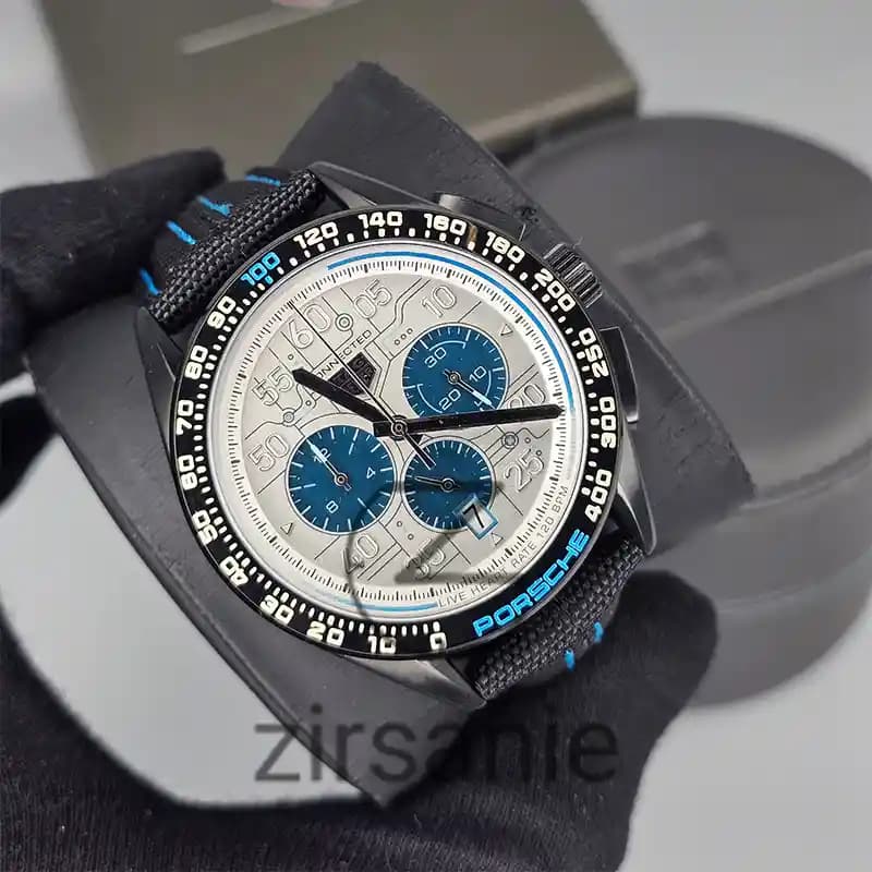 ساعت مچی مردانه تگ هویر پورشه new مشکی آبی Tag Heuer Porsche new Black Blue — تصویر ۲
