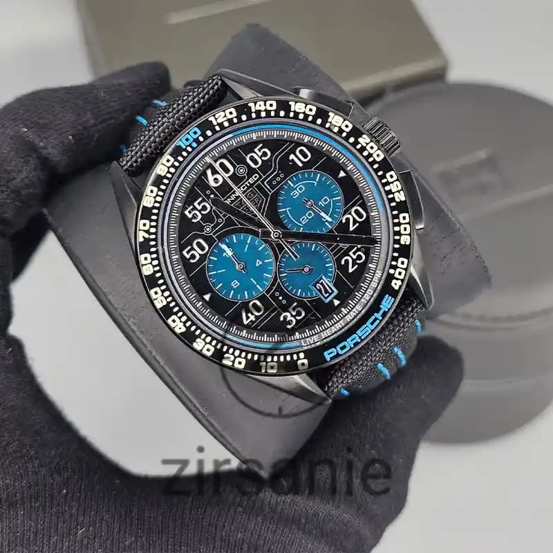 ساعت مچی مردانه تگ هویر پورشه new مشکی آبی Tag Heuer Porsche new Black Blue — تصویر ۶