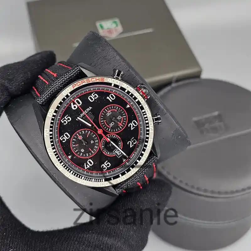 ساعت مچی مردانه تگ هویر پورشه new مشکی قرمز Tag Heuer Porsche new Black Red — تصویر ۲