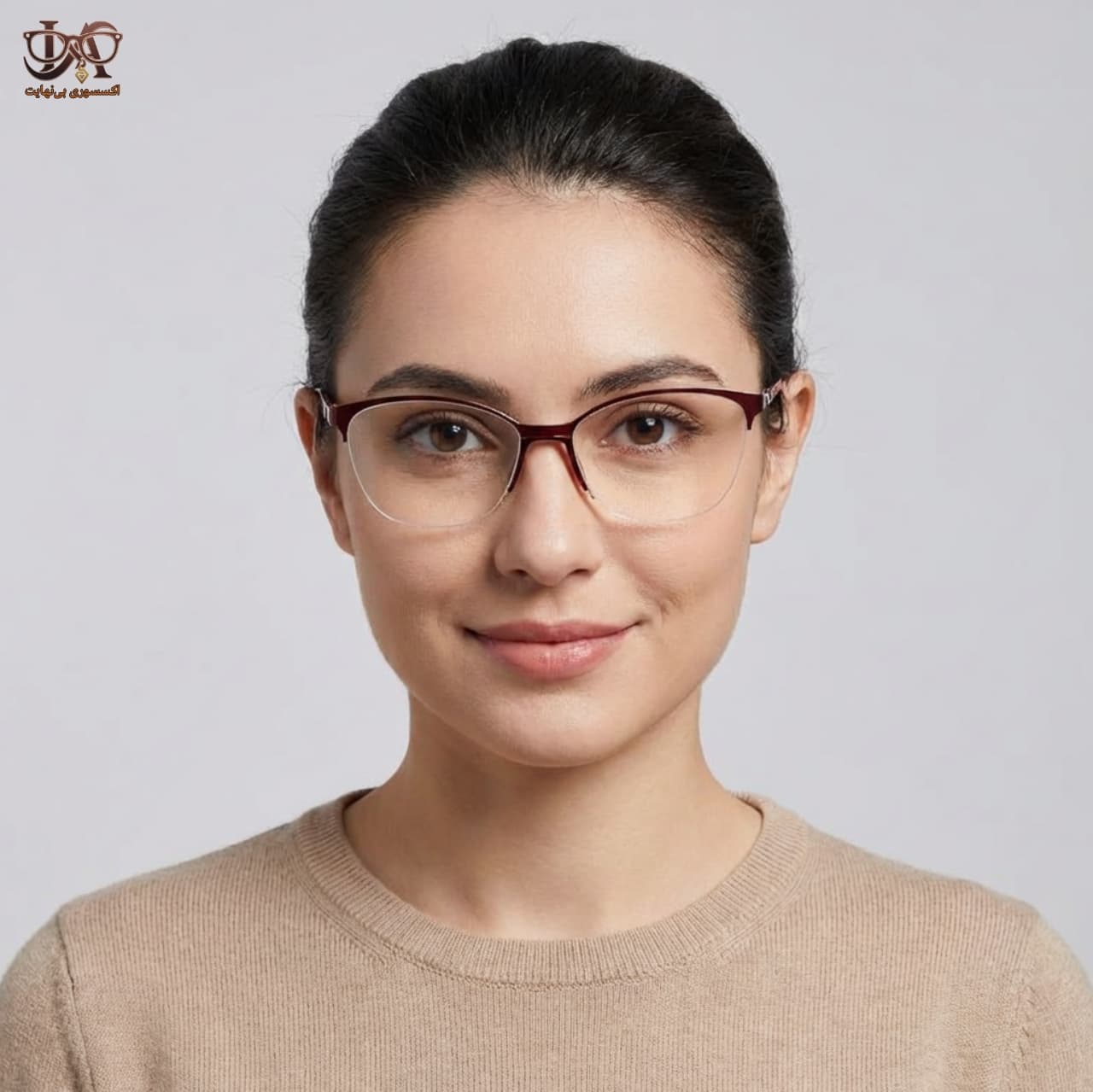 فریم عینک طبی زنانه (نیم فریم) — تصویر ۳