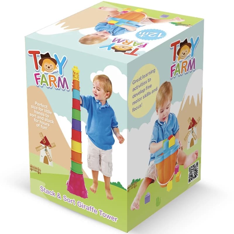 بازی آموزشی مدل برج زرافه (Toy Farm)