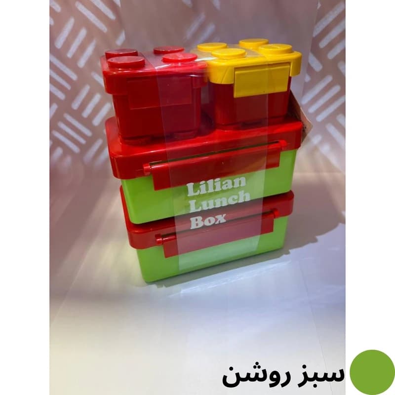 ظرف غذای کودک مدل ۴ تکه پازل (Lilian Lunch Box) – قابل استفاده در فر و ماکروویو — تصویر ۲