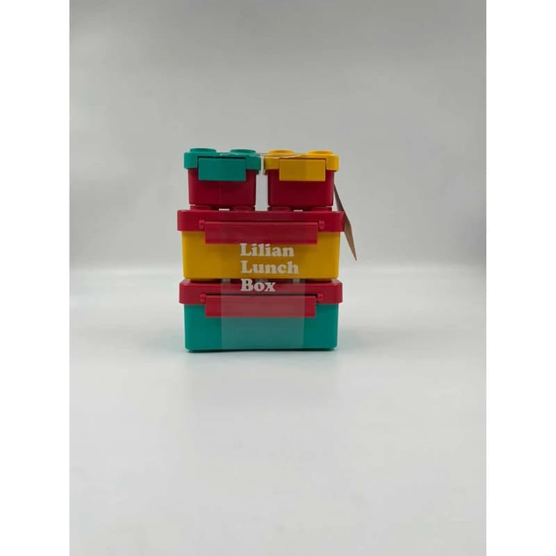 ظرف غذای کودک مدل ۴ تکه پازل (Lilian Lunch Box) – قابل استفاده در فر و ماکروویو — تصویر ۷