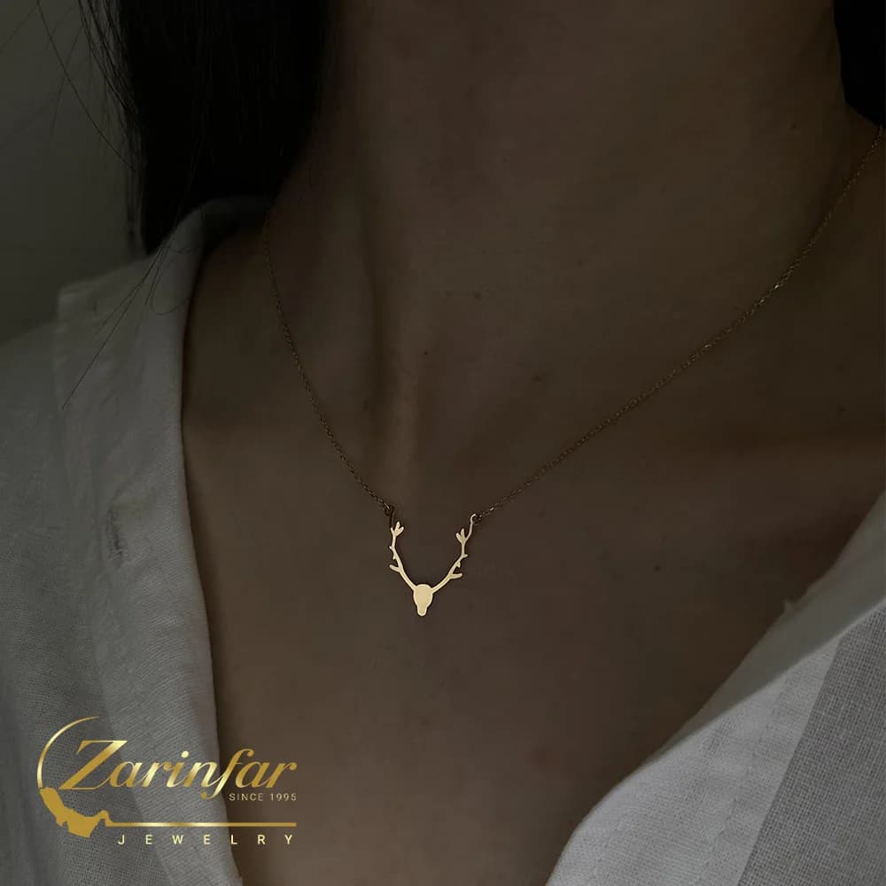 گردنبند طلا شاخ گوزن N348