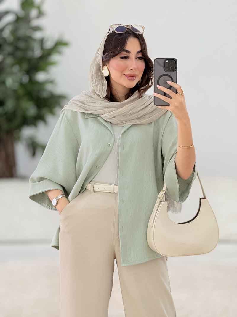 مانتو آستین پاکتی یگانه کد 8332 — تصویر ۲