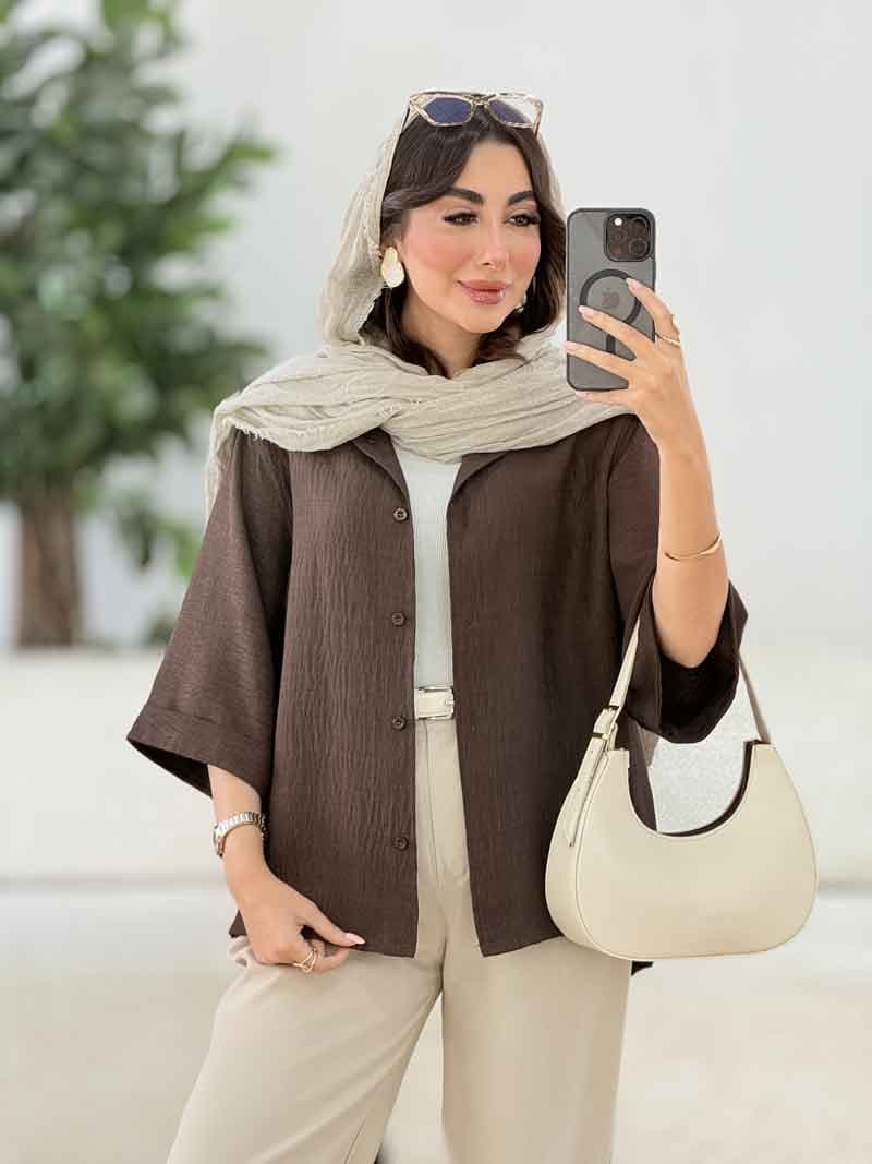 مانتو آستین پاکتی یگانه کد 8332 — تصویر ۳