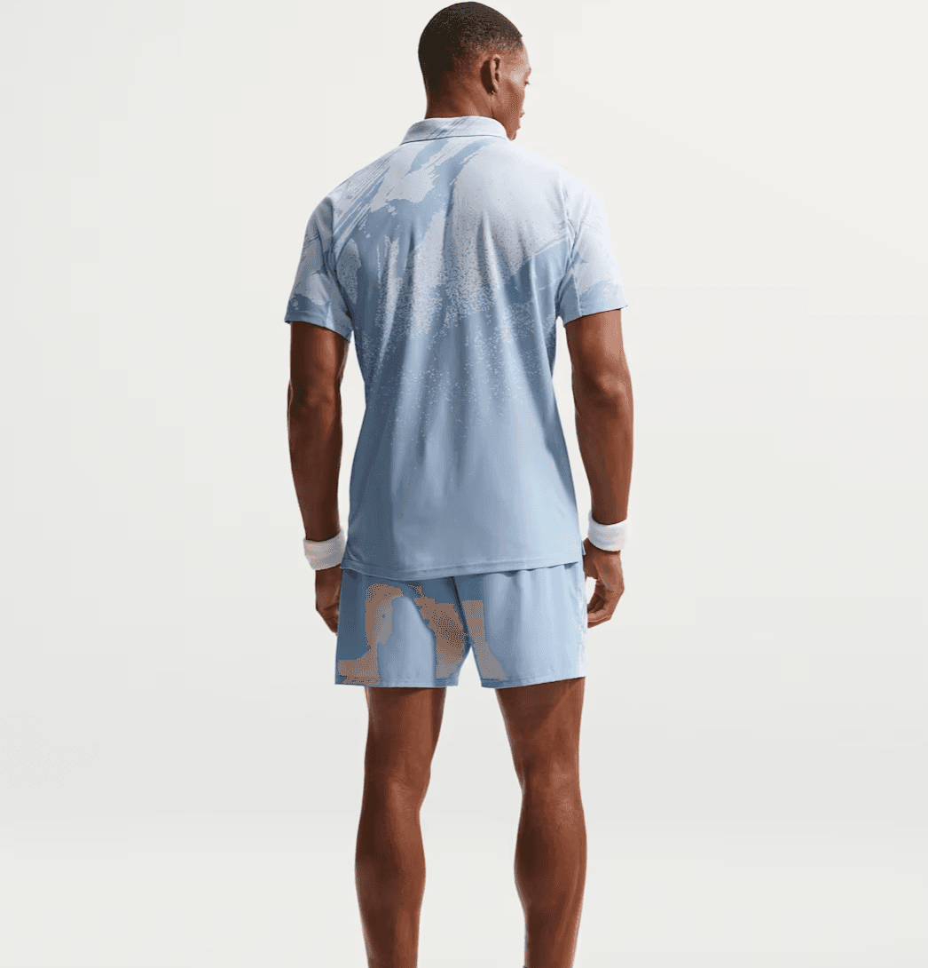 پلوشرت تنیس مردانه نایک NikeCourt Slam Dri-FIT ADV – آبی مات — تصویر ۳