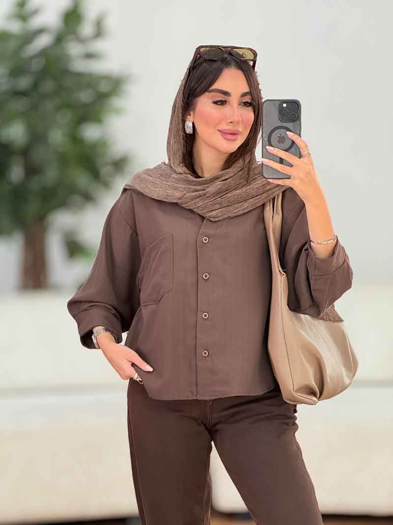 مانتو تک جیب آستین پیله کد 8248 — تصویر ۶