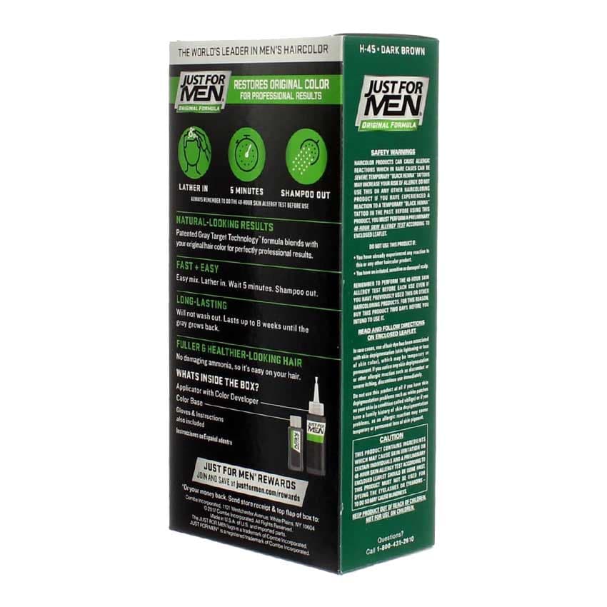 شامپو رنگ رفع سفیدی مو مردانه قهوه ای تیره 60 میل جاست فور من JUST FOR MEN — تصویر ۵