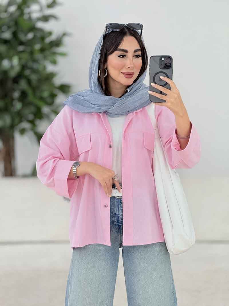 مانتو جیب نما جلو برش دار کد 8178