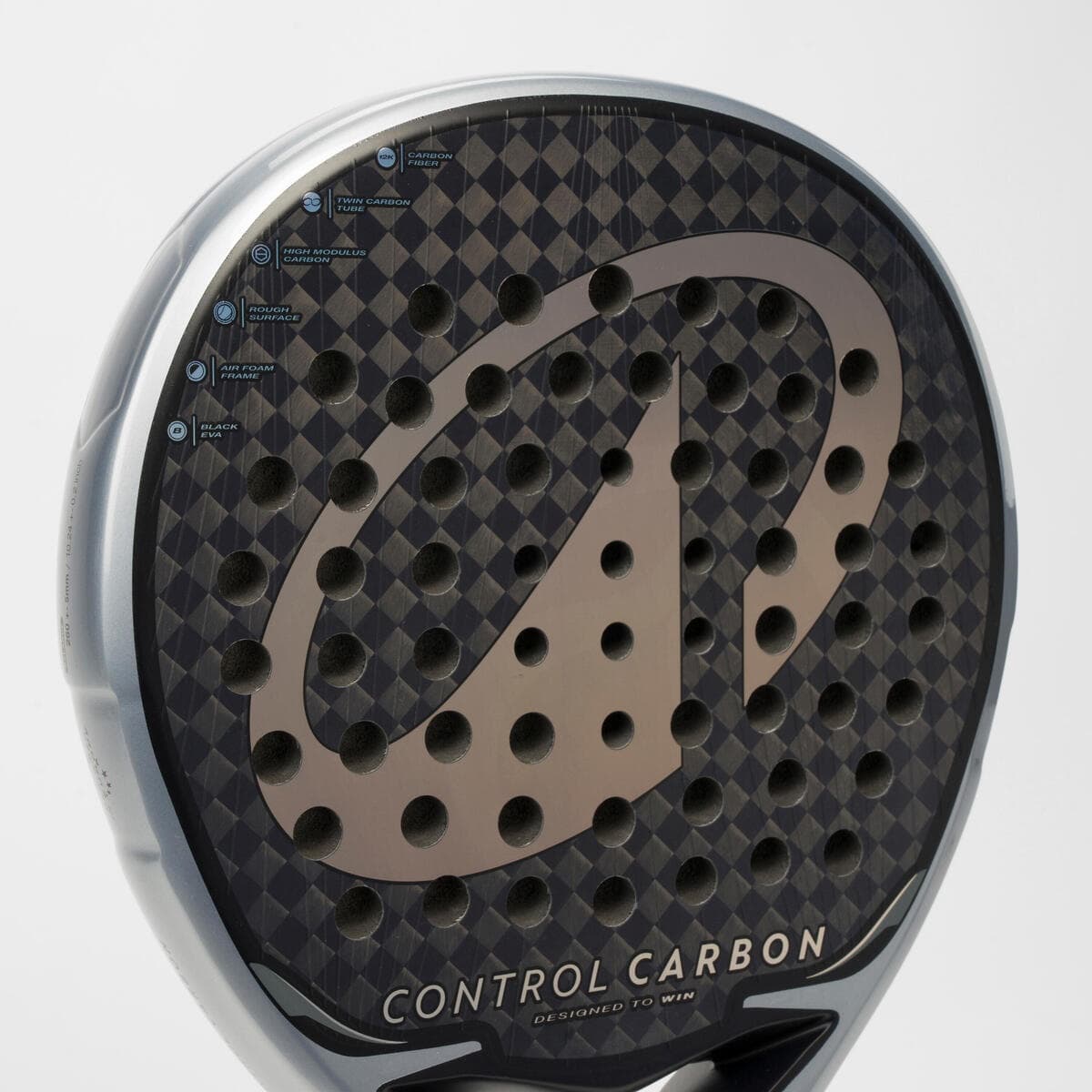 راکت پدل بزرگسال دکتلون Decathlon Adult Padel Kuikma Control Carbon – مشکی — تصویر ۳