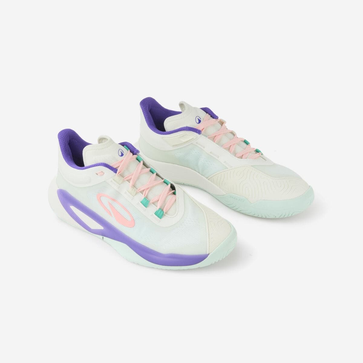 کفش تنیس زنانه دکتلون کویکما Decathlon Women’s Tennis Shoes Unrupt Pro – سفید/بنفش — تصویر ۶