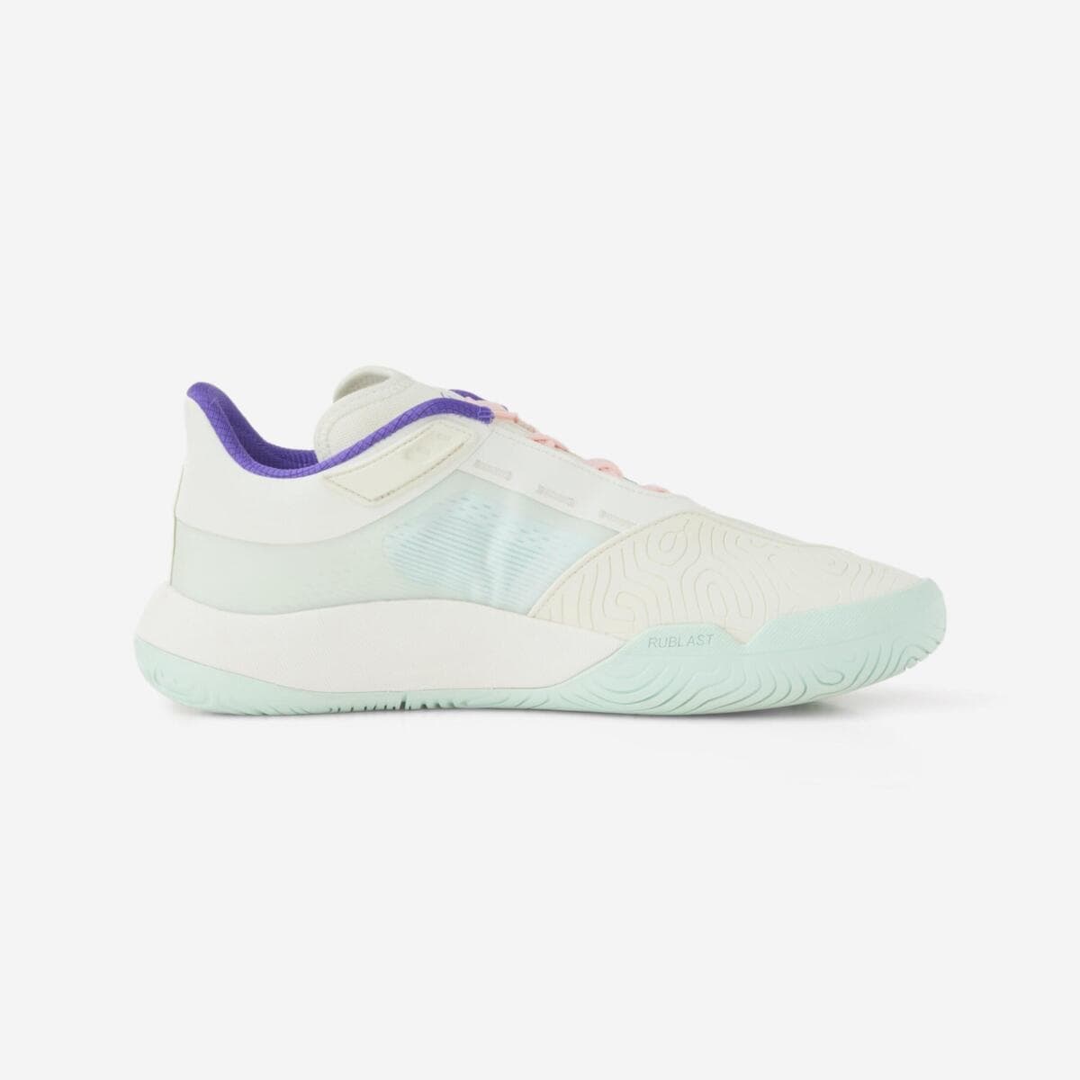 کفش تنیس زنانه دکتلون کویکما Decathlon Women’s Tennis Shoes Unrupt Pro – سفید/بنفش — تصویر ۲