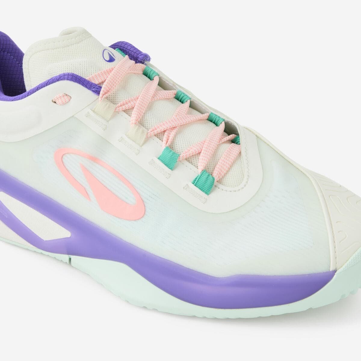 کفش تنیس زنانه دکتلون کویکما Decathlon Women’s Tennis Shoes Unrupt Pro – سفید/بنفش — تصویر ۵