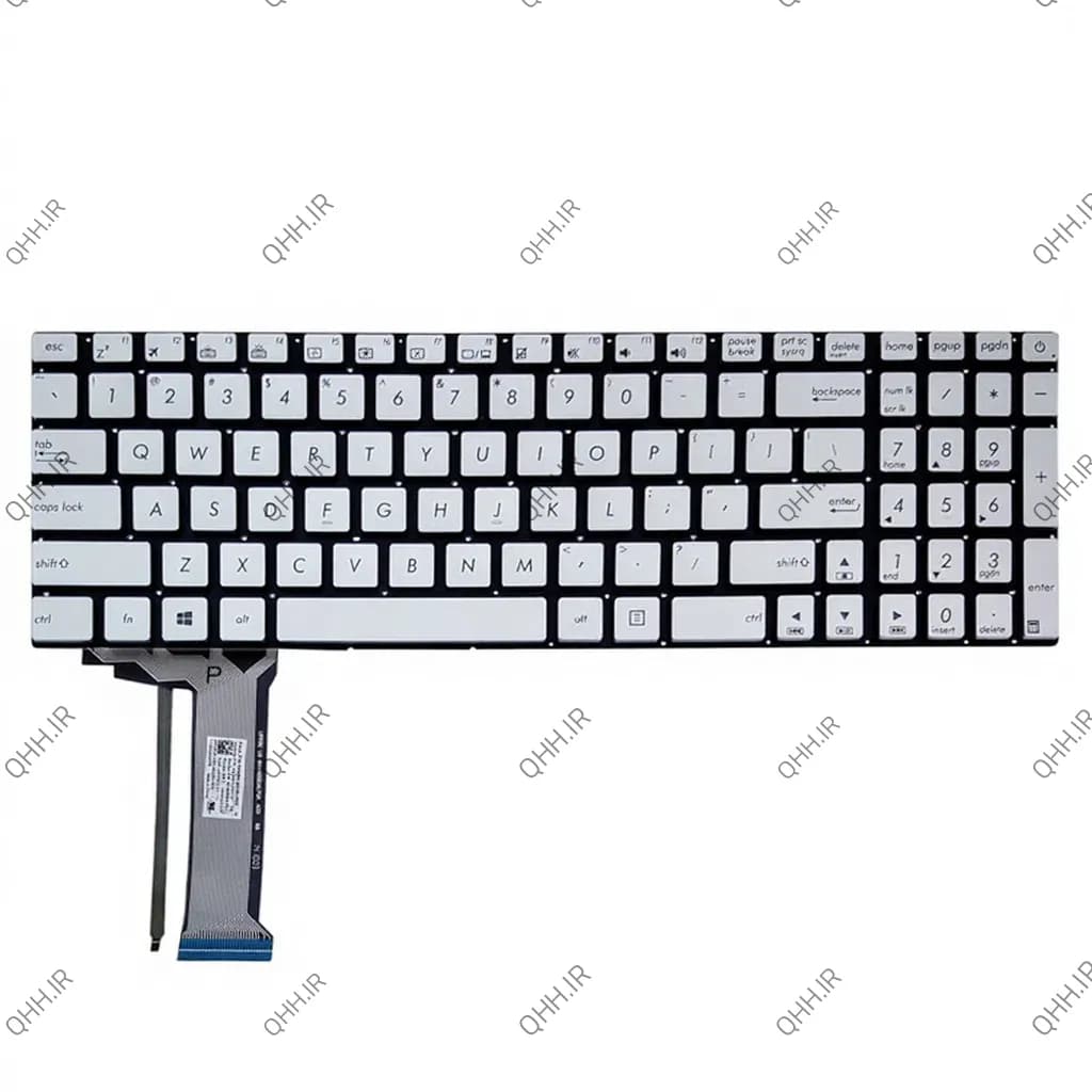 کیبرد لپ تاپ ایسوس N551-N552 نقره ای-اینترکوچک با بک لایت-بدون فریم — تصویر ۴