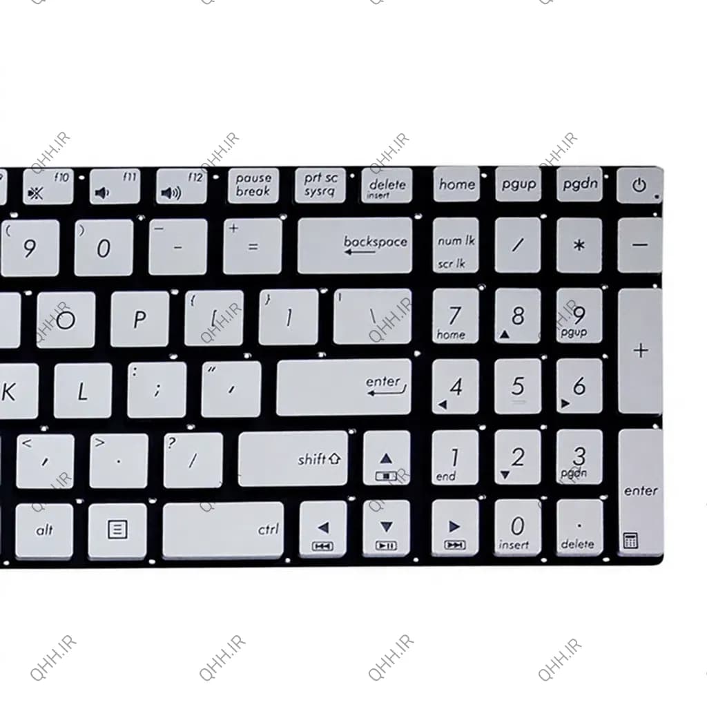 کیبرد لپ تاپ ایسوس N551-N552 نقره ای-اینترکوچک با بک لایت-بدون فریم — تصویر ۶