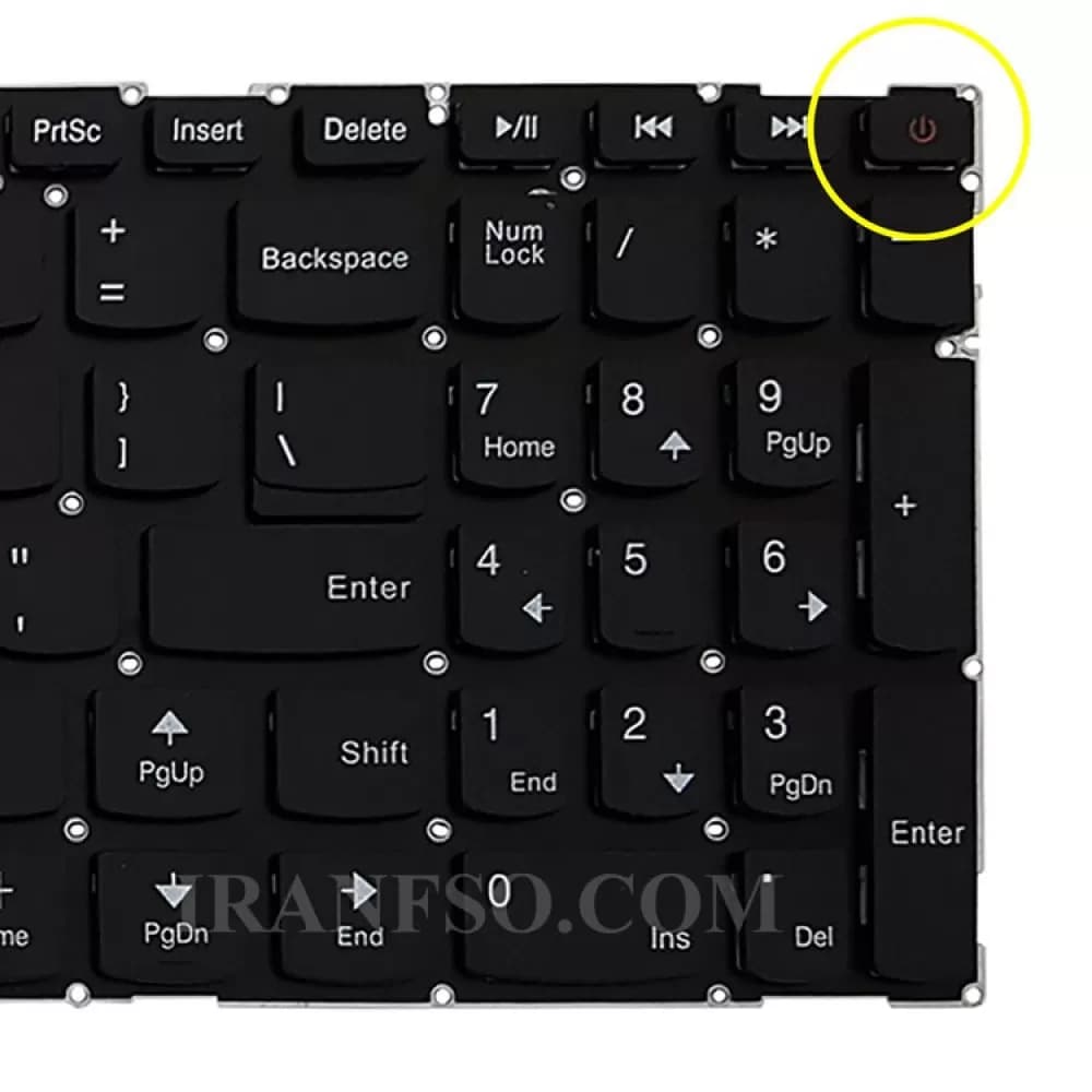 کیبرد لپ تاپ لنوو IdeaPad 110-15ACL بدون فریم با دکمه پاور — تصویر ۸