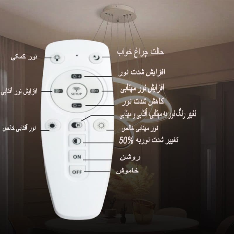 لوستر مدرن 4 حلقه ای چشمه نور A6361 — تصویر ۴