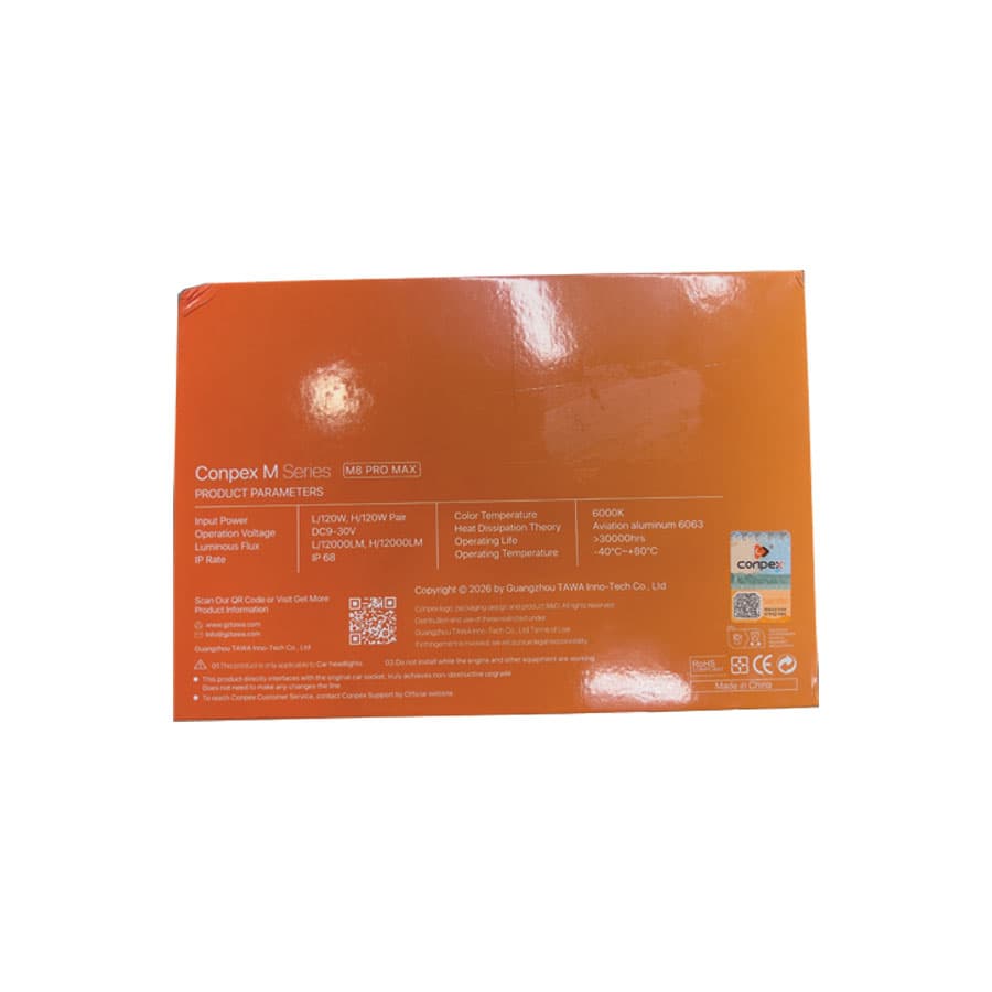 هدلایت 4300 کانپکس مدل M8 PRO MAX پایه H4با گارانتی6ماهه شرکت بی وان — تصویر ۶