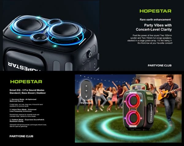 اسپیکر هوپ استار 650 واتی مدل Hopestar Party One Club 650w — تصویر ۳