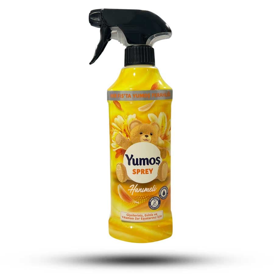اسپری خوشبوکننده هوا یوموش Yumoş زرد رایحه گل ياس Hanimeli حجم 450 میلی لیتر