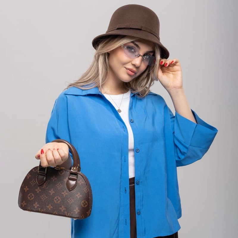 کیف زنانه لویی ویتون قهوهای کد KIFZ35 + مدل دستی و دوشی کاربردی — تصویر ۳