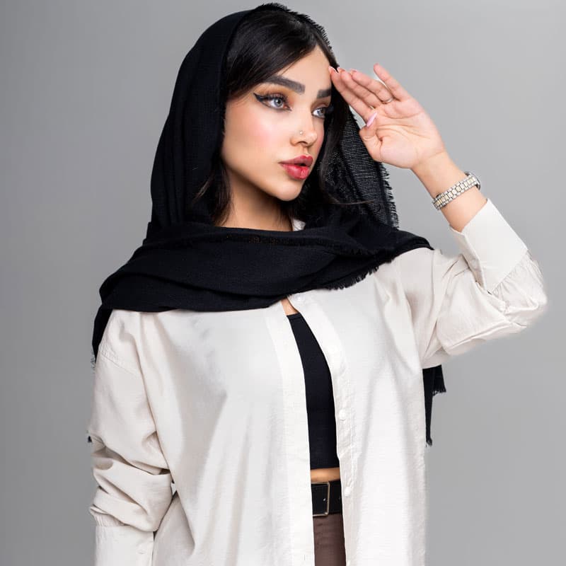 شال مشکی نخی زنانه کد shal05 — تصویر ۳