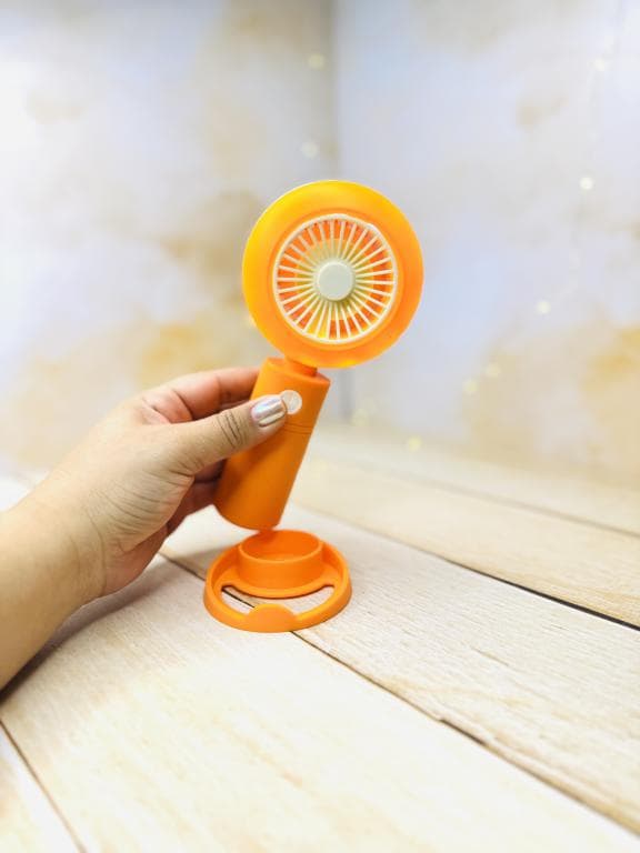 پنکه شارژی فانتزی چراغ دار تپل استند دار HQ66-33کد 3375 — تصویر ۵